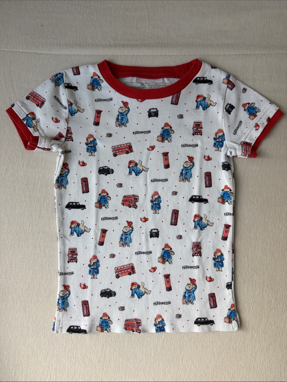 Paddington Bear x L’ovedBaby Red-Trim Kids T-Shirt